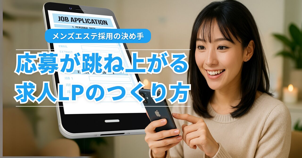 メンズエステ採用の決め手はコレ！0→30件応募が跳ね上がる求人LPのつくり方