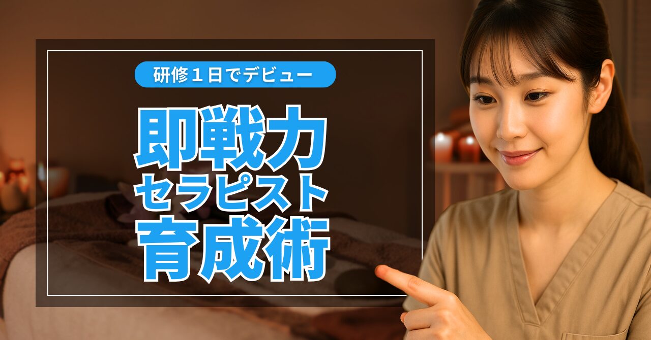 研修１日でデビュー！メンズエステ向け即戦力セラピスト育成術